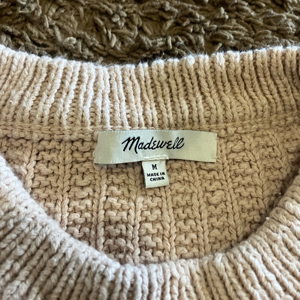 Madewell Blush Bobble Sleeve Pullover Sweater Sz M - Picture 8 of 8